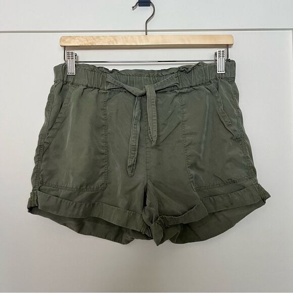 Aerie Shorts Womens Small Olive Green Elastic Waist Pockets Pull On Lightweight - Picture 1 of 9